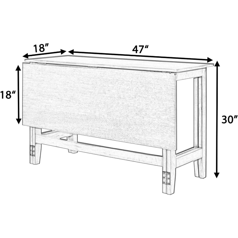 47" Natural Extendable Wooden Dining Table