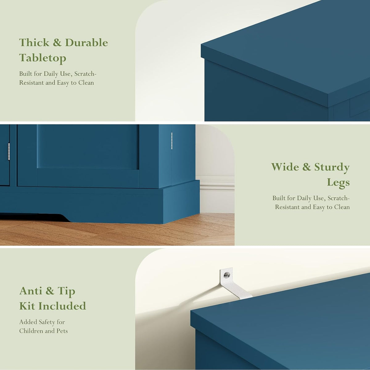 54" Blue Sideboard Cabinet with Storage