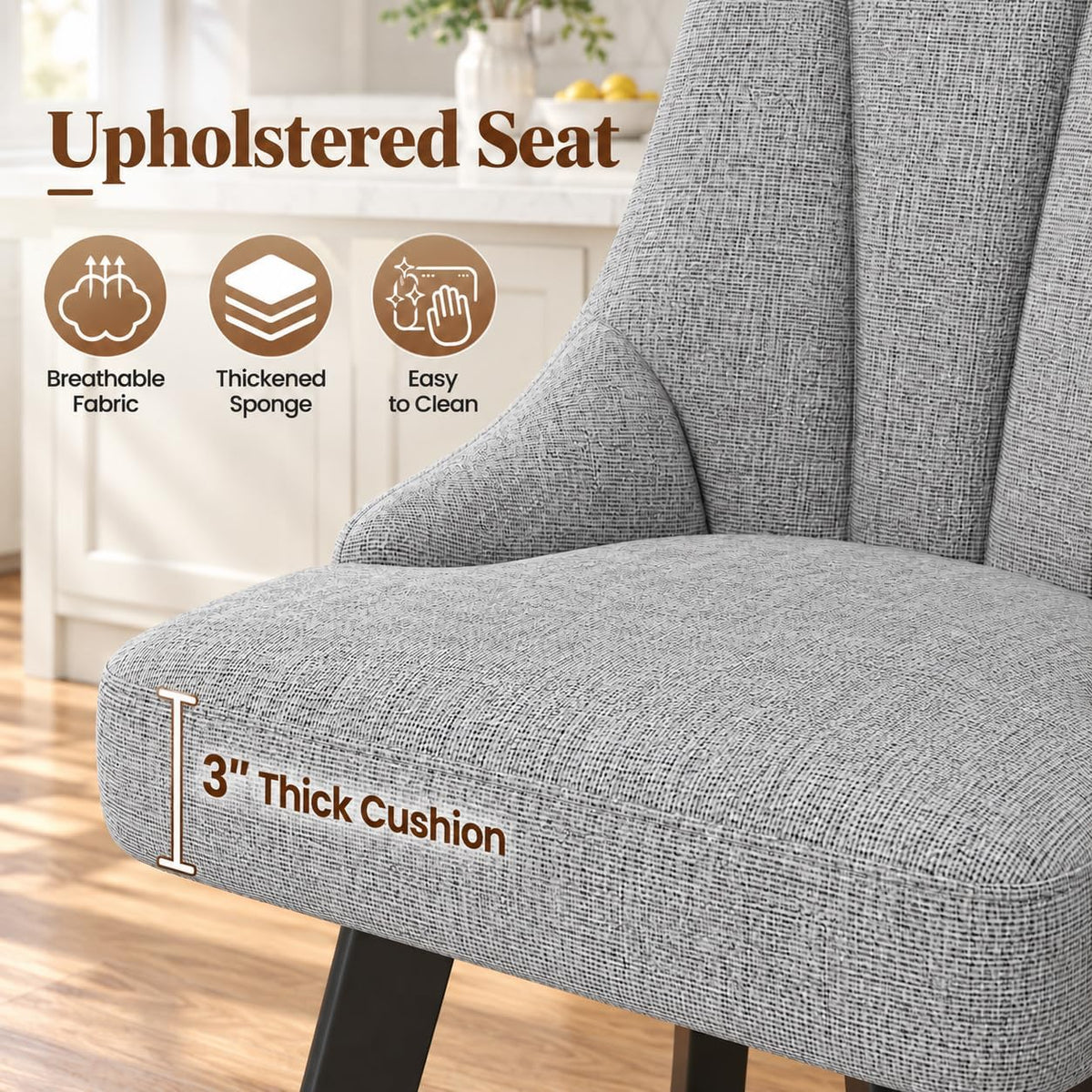 24" Light Gray Swivel Bar Stools Set of 2