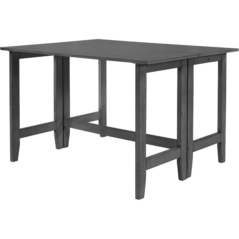 47" Gray Farmhouse Extendable Drop Leaf Dining Table